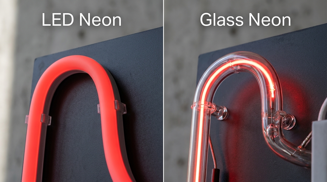 LED neon vs glass neon signs comparison